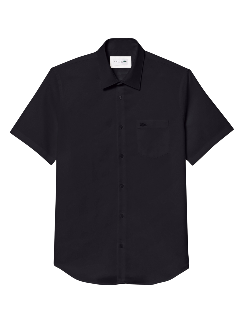 LACOSTE Regular Fit Short Sleeved Cotton Shirt Navy Blue