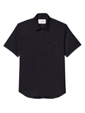 LACOSTE Regular Fit Short Sleeved Cotton Shirt Navy Blue
