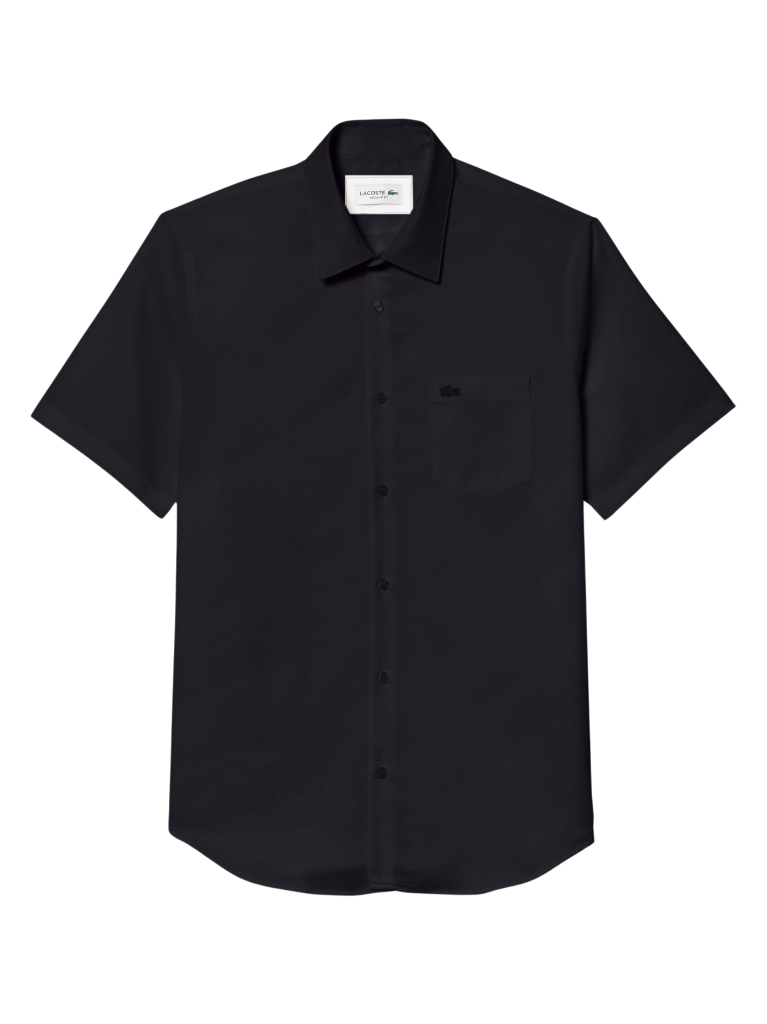 LACOSTE Regular Fit Short Sleeved Cotton Shirt Navy Blue
