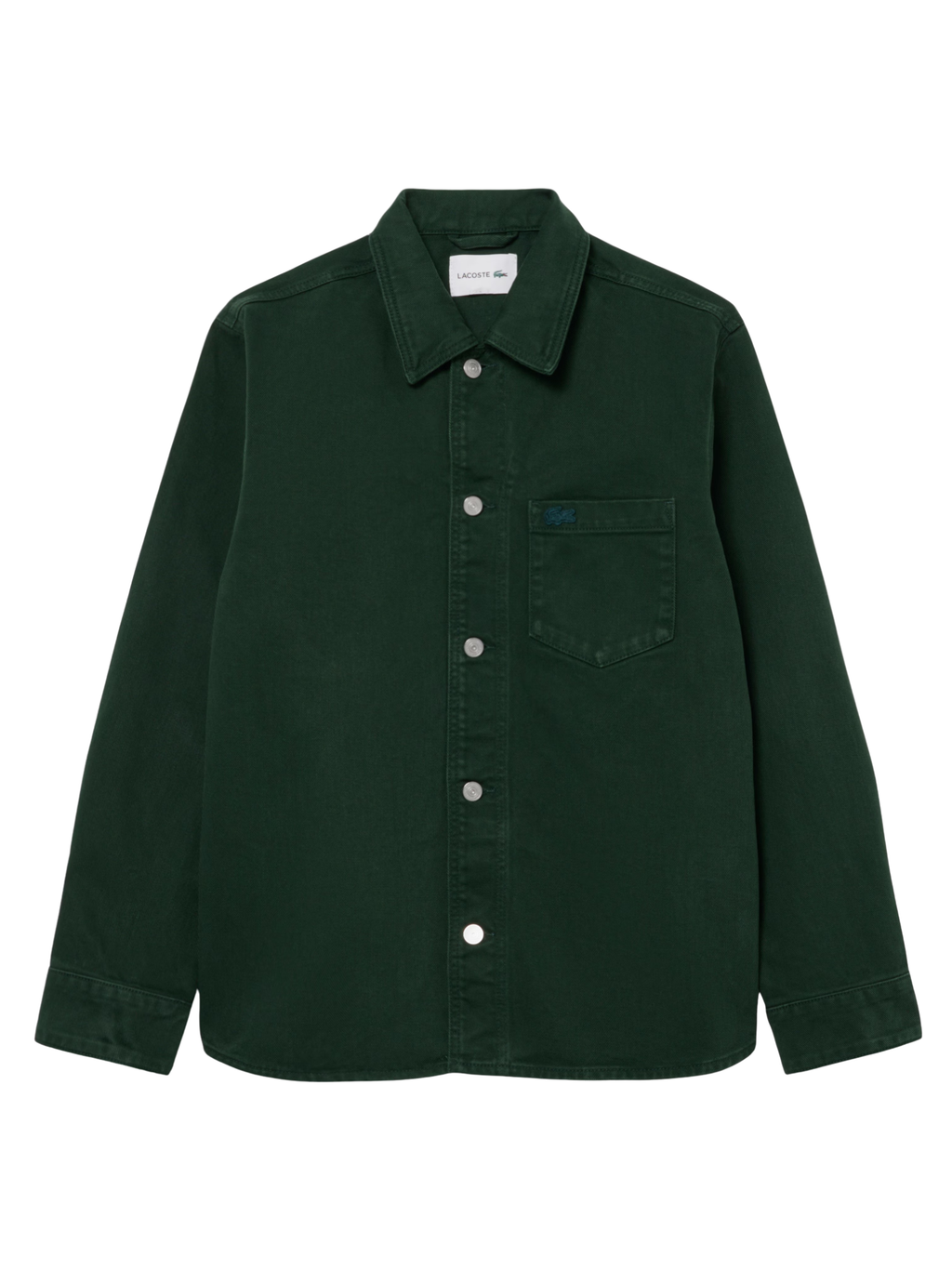 LACOSTE Oversized Denim Overshirt Green