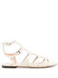 TOM FORD WOMEN Croc-Effect Leather Sandals Ivory