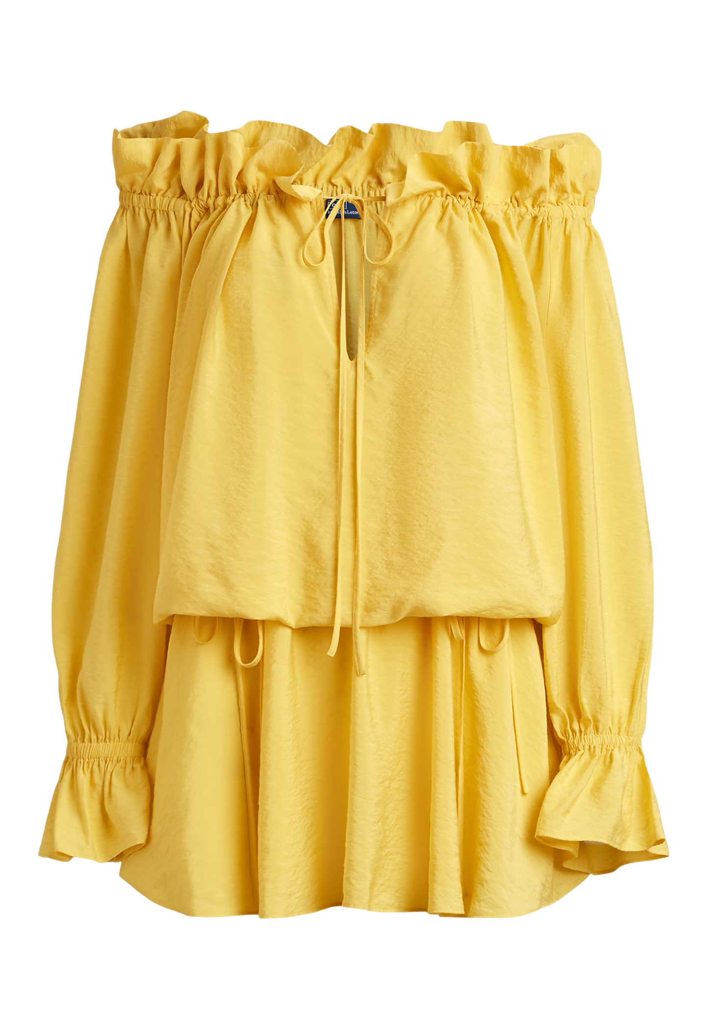 RALPH LAUREN WOMENS Off-the-Shoulder Crepe Dress Collegiate Yellow