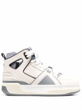 JUST DON Panelled High-top Leather Sneakers White/Grey