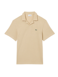 LACOSTE Classic Fit Cotton-Linen Polo Shirt Beige