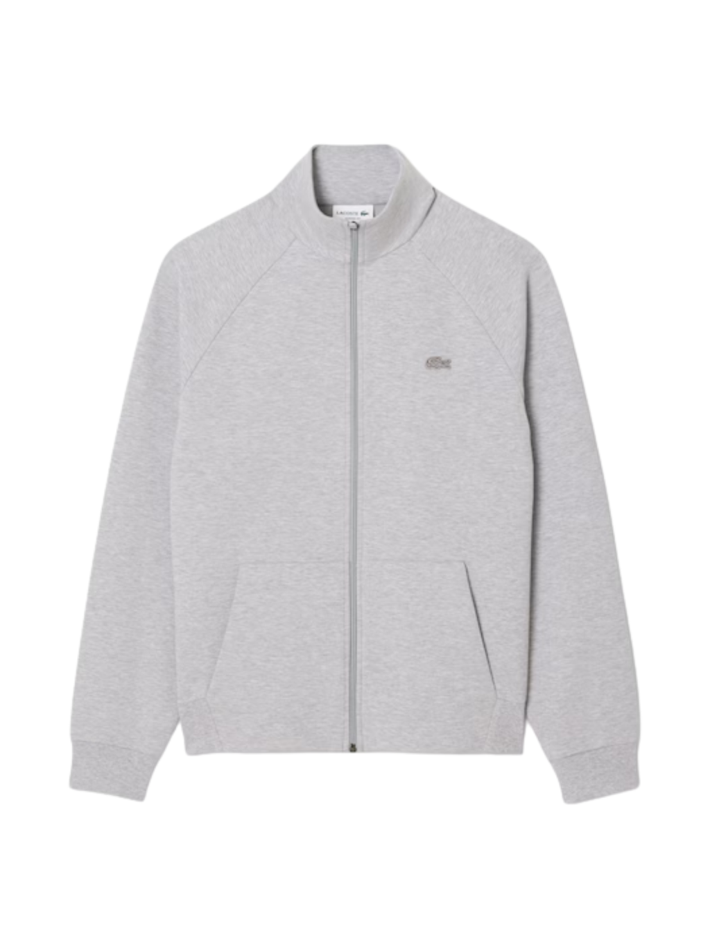 LACOSTE Double Face Jersey Zipped Sweatshirt Light Grey
