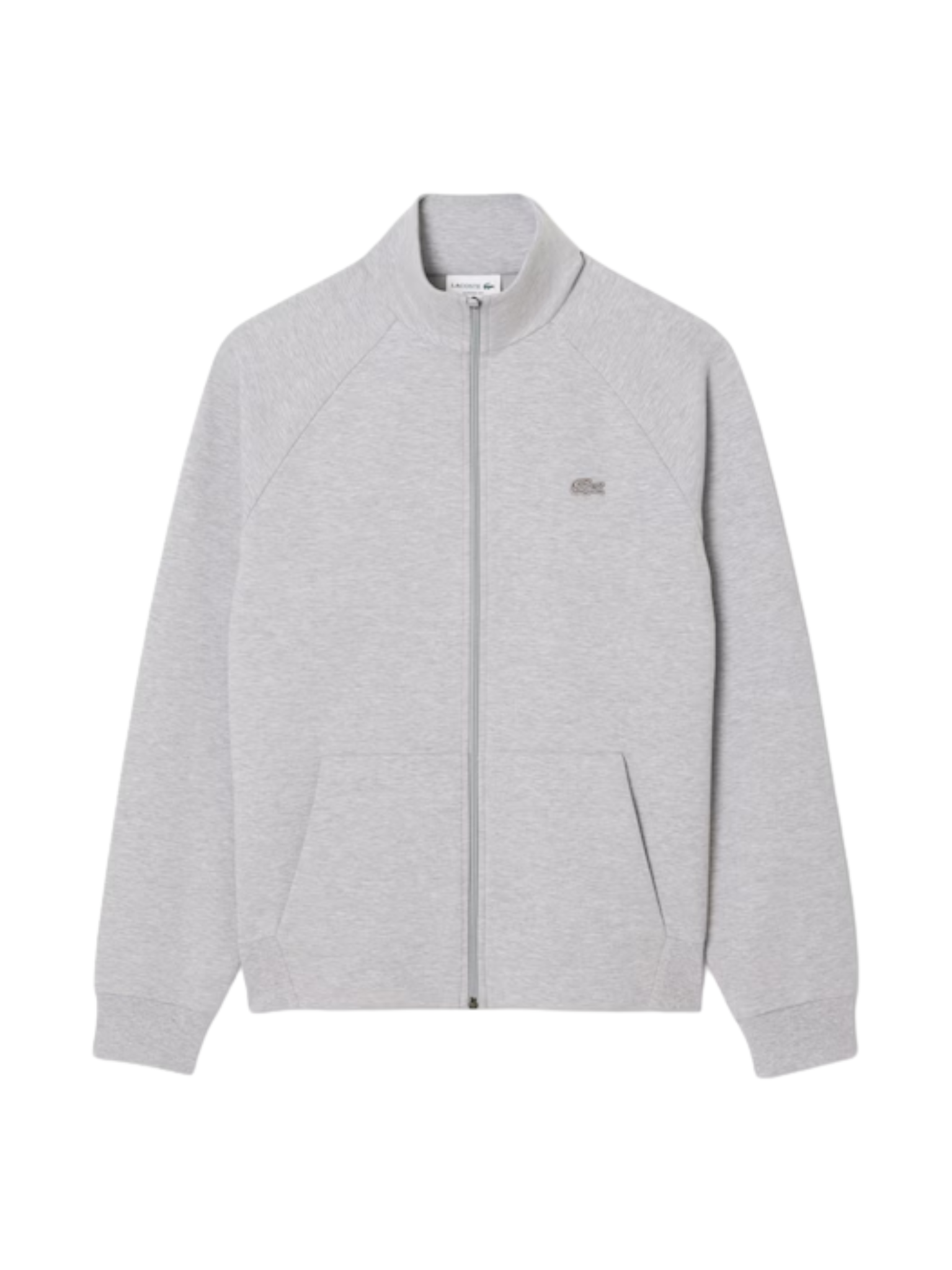 LACOSTE Double Face Jersey Zipped Sweatshirt Light Grey