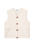 STONE ISLAND V-neck Button Fastening Gilet Beige