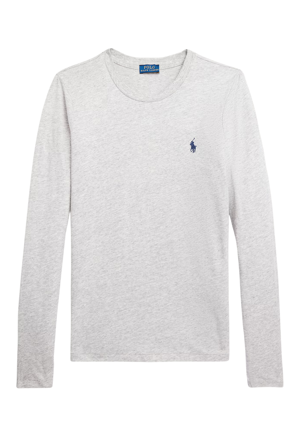 RALPH LAUREN WOMENS Classic Fit Jersey Long-Sleeve Tee Cobblestone Heather