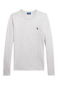 RALPH LAUREN WOMENS Classic Fit Jersey Long-Sleeve Tee Cobblestone Heather