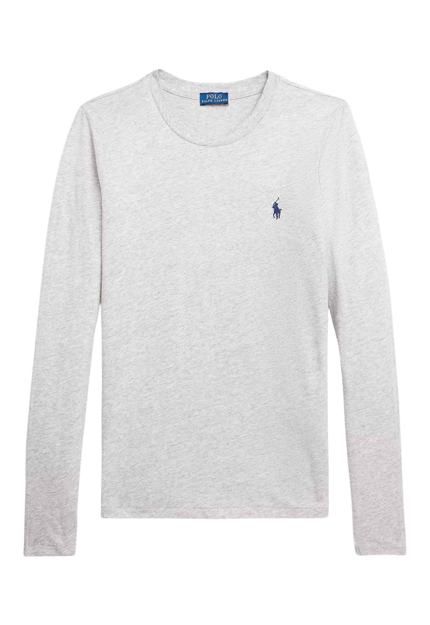 RALPH LAUREN WOMENS Classic Fit Jersey Long-Sleeve Tee Cobblestone Heather