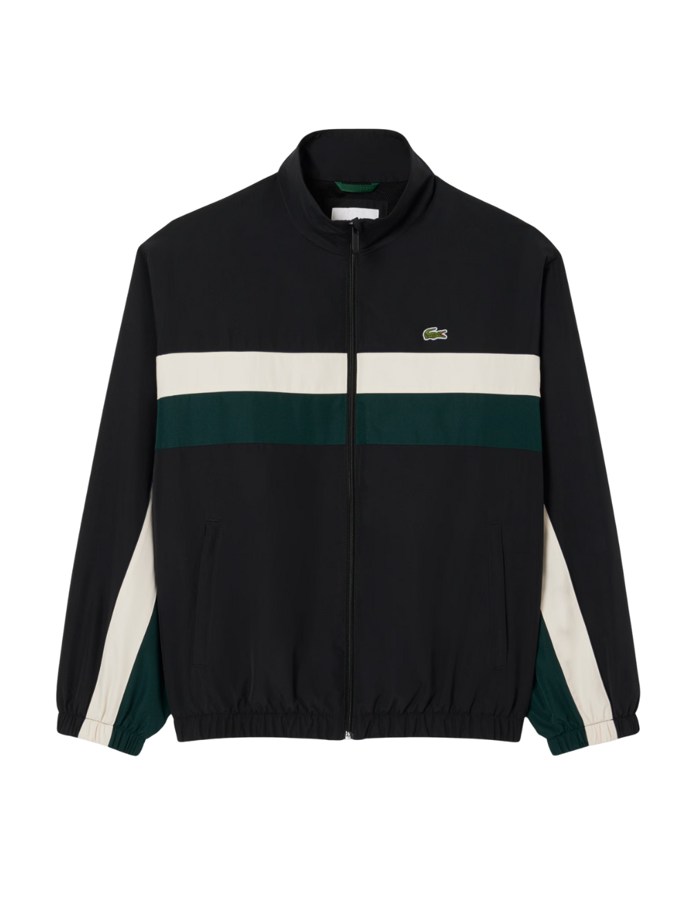 LACOSTE Colour-Block Water-Repellent Track Jacket Black