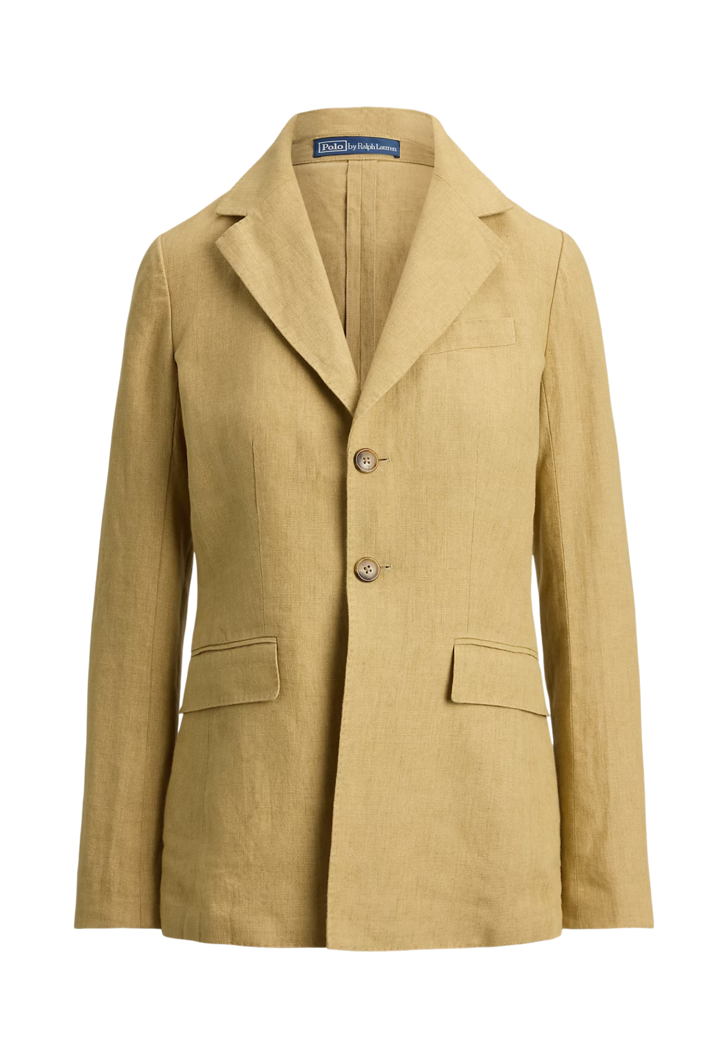 RALPH LAUREN WOMENS Single-Breasted Délavé Linen Blazer Classic Camel