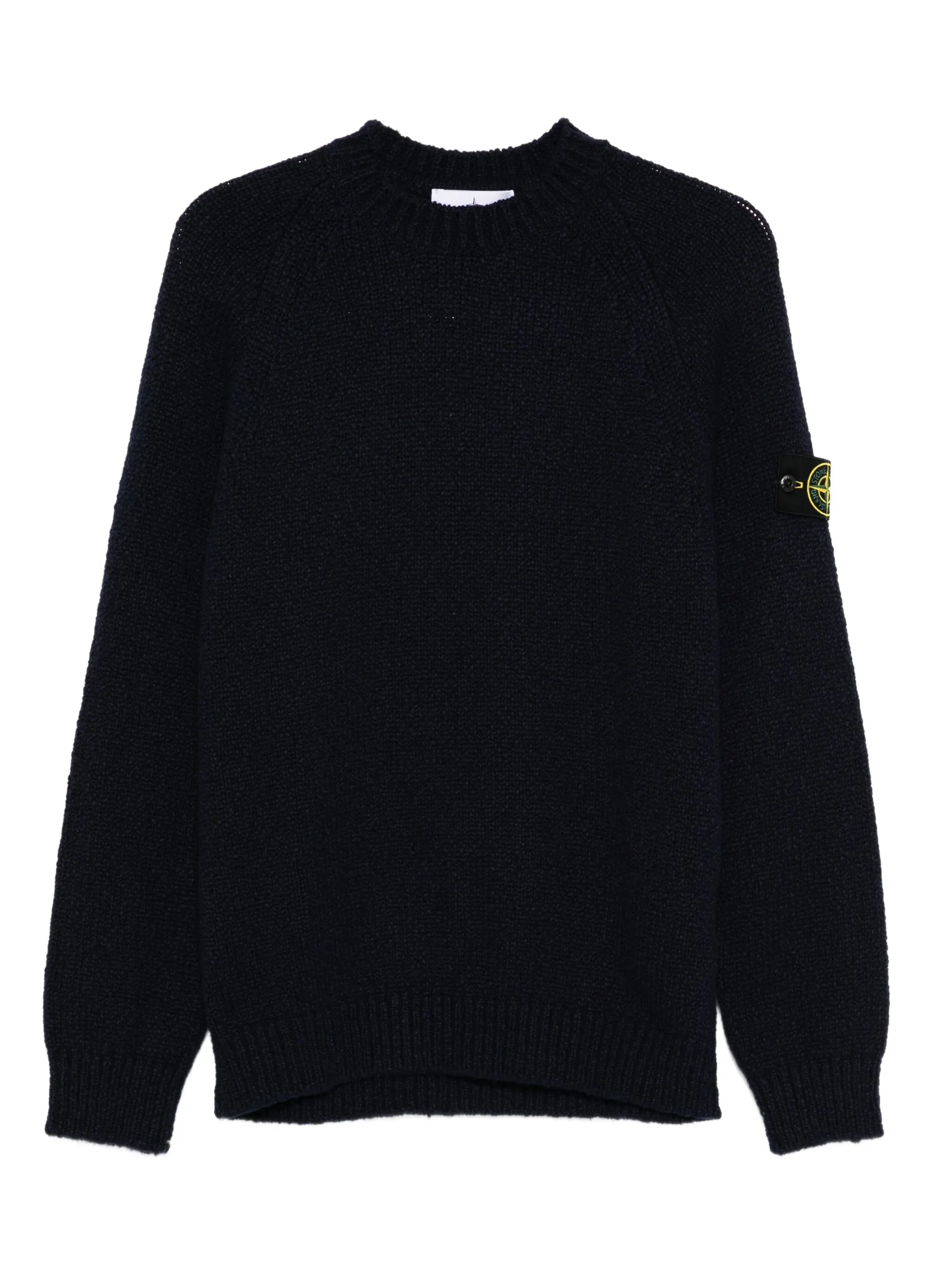 STONE ISLAND Crewneck Wool Sweater Navy