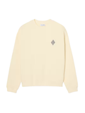 LACOSTE Double Face Piqué Badge Sweatshirt Lemon Beige