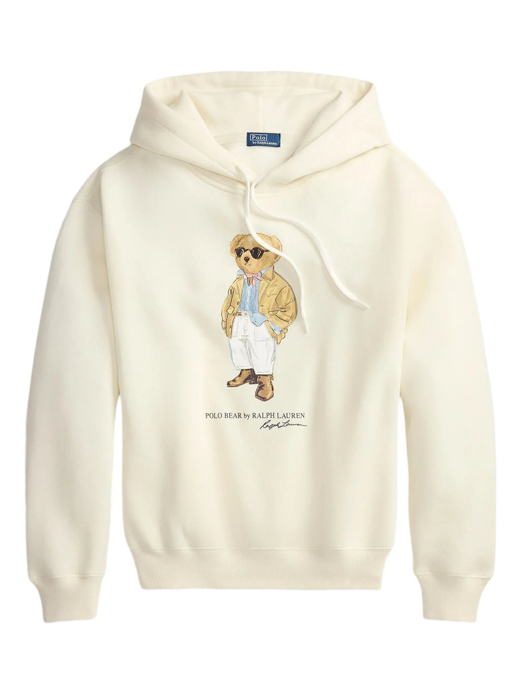 RALPH LAUREN WOMEN Polo Bear Fleece Hoodie Parchment Cream