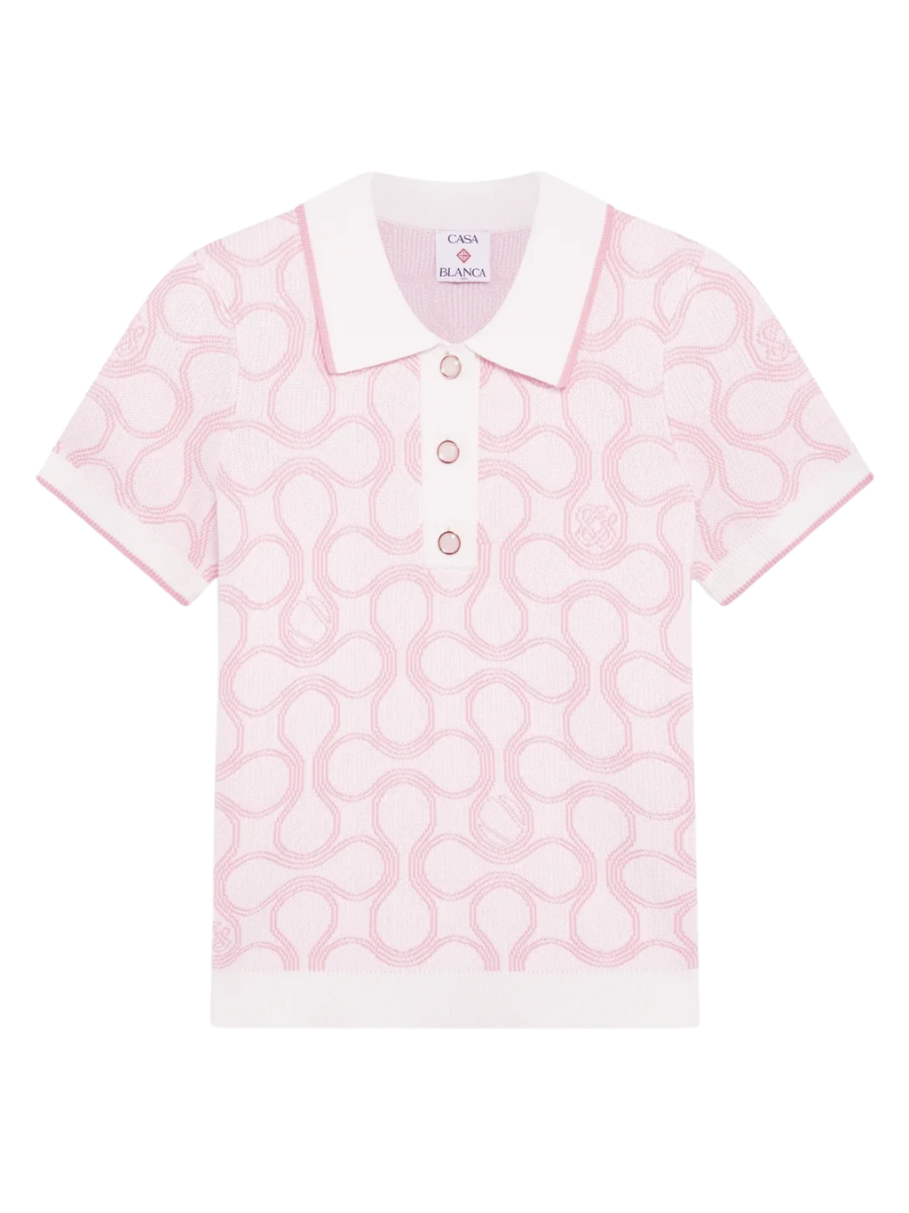 CASABLANCA WOMEN Optic Drop Polo Shirt Pink
