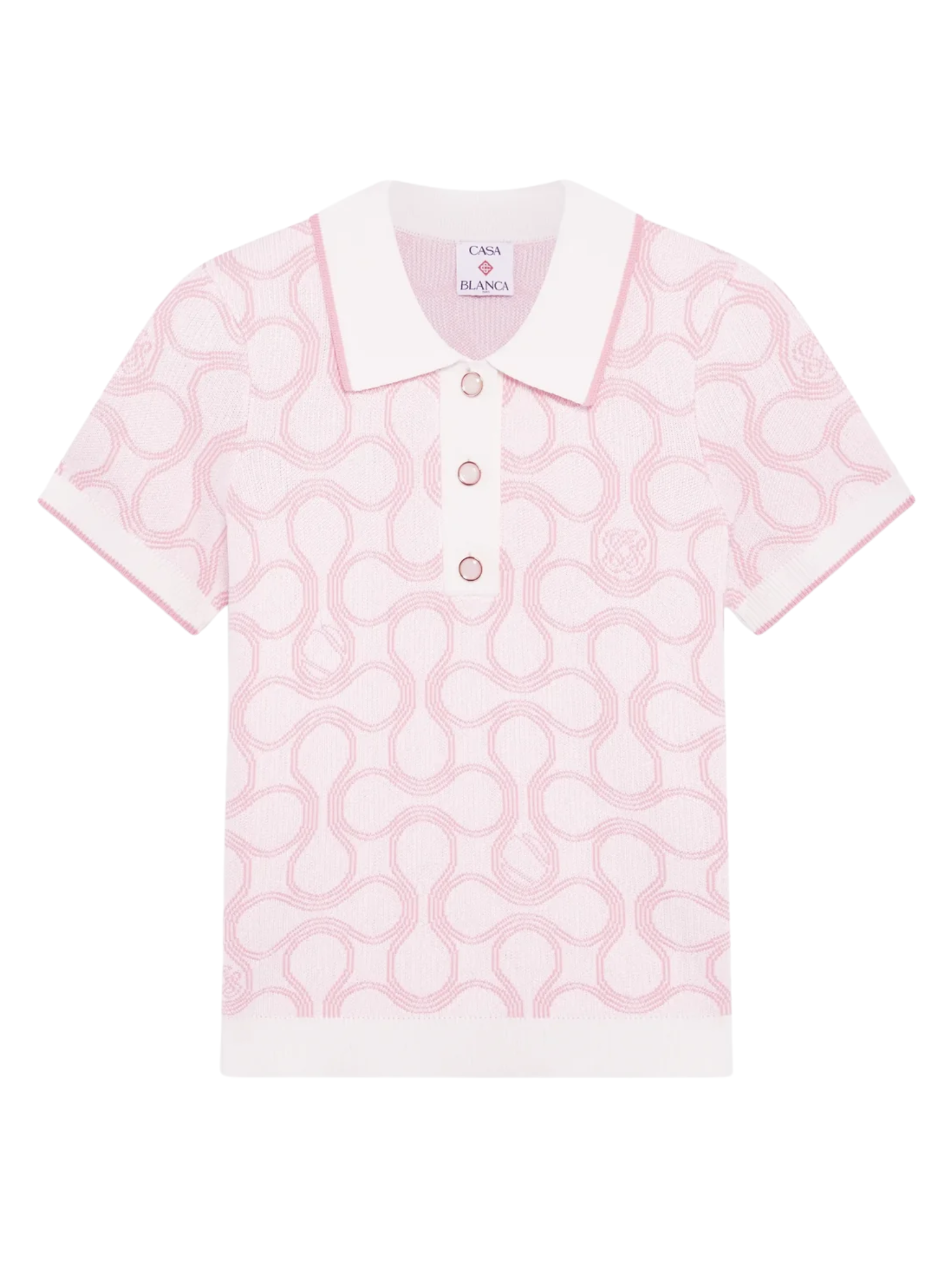 CASABLANCA WOMEN Optic Drop Polo Shirt Pink