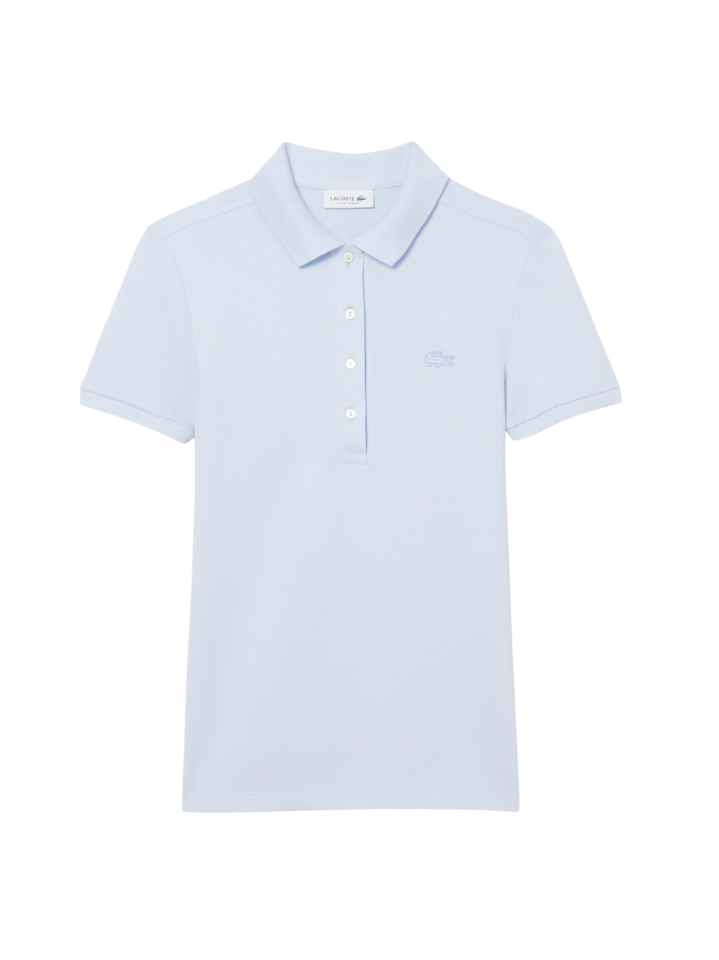 LACOSTE WOMEN L.12.D Slim Fit Stretch Piqué Polo Shirt Light Blue