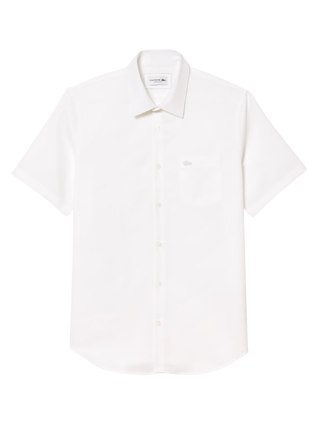 LACOSTE Regular Fit Short Sleeved Cotton Shirt White