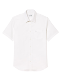 LACOSTE Regular Fit Short Sleeved Cotton Shirt White