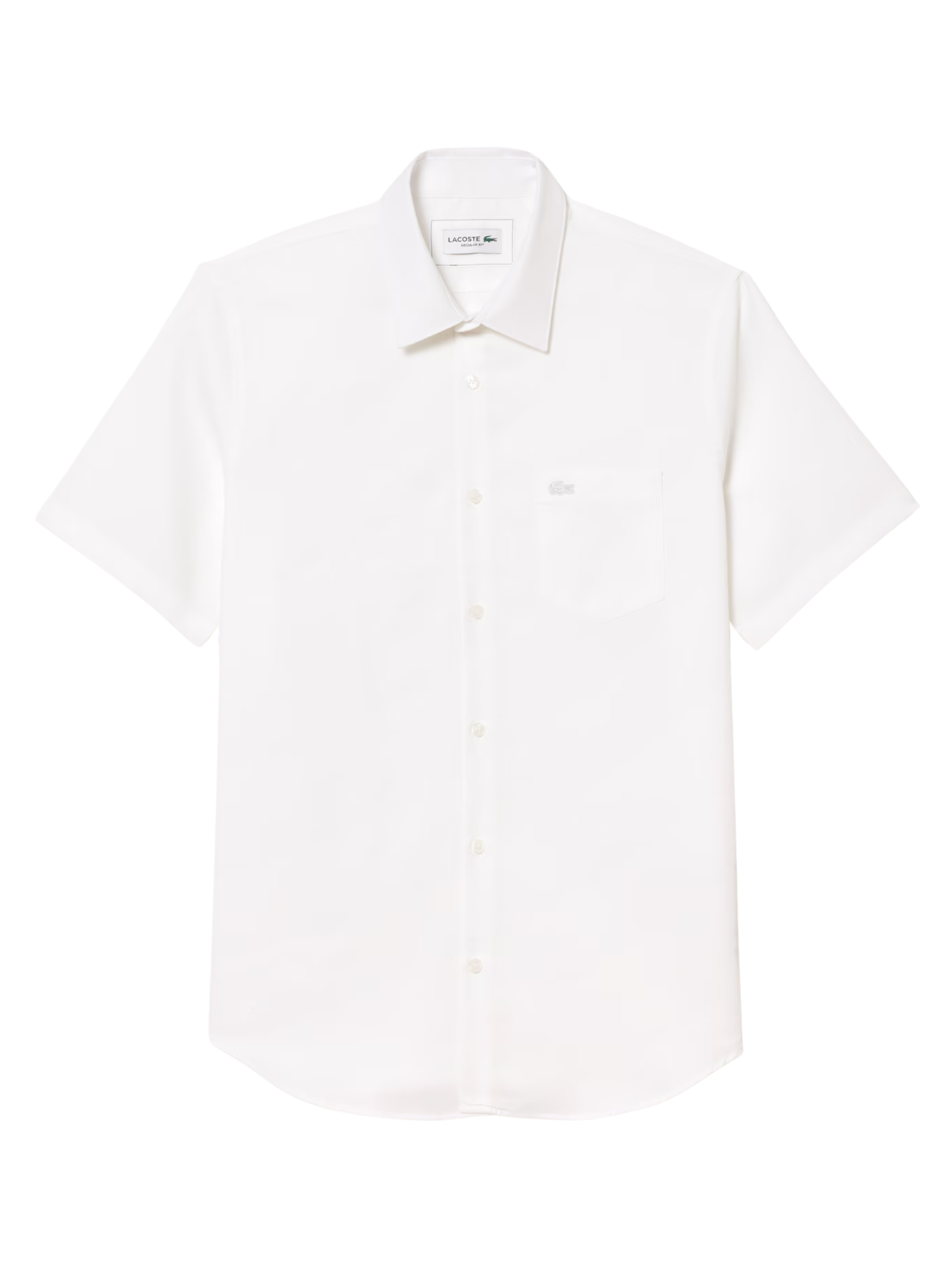LACOSTE Regular Fit Short Sleeved Cotton Shirt White