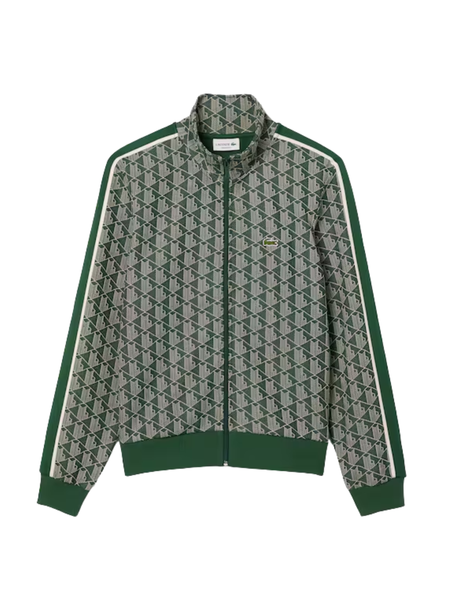 LACOSTE Paris Zip-Up Jacquard Track Jacket Green