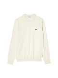 LACOSTE Monochrome Crew Neck Cotton Sweater White
