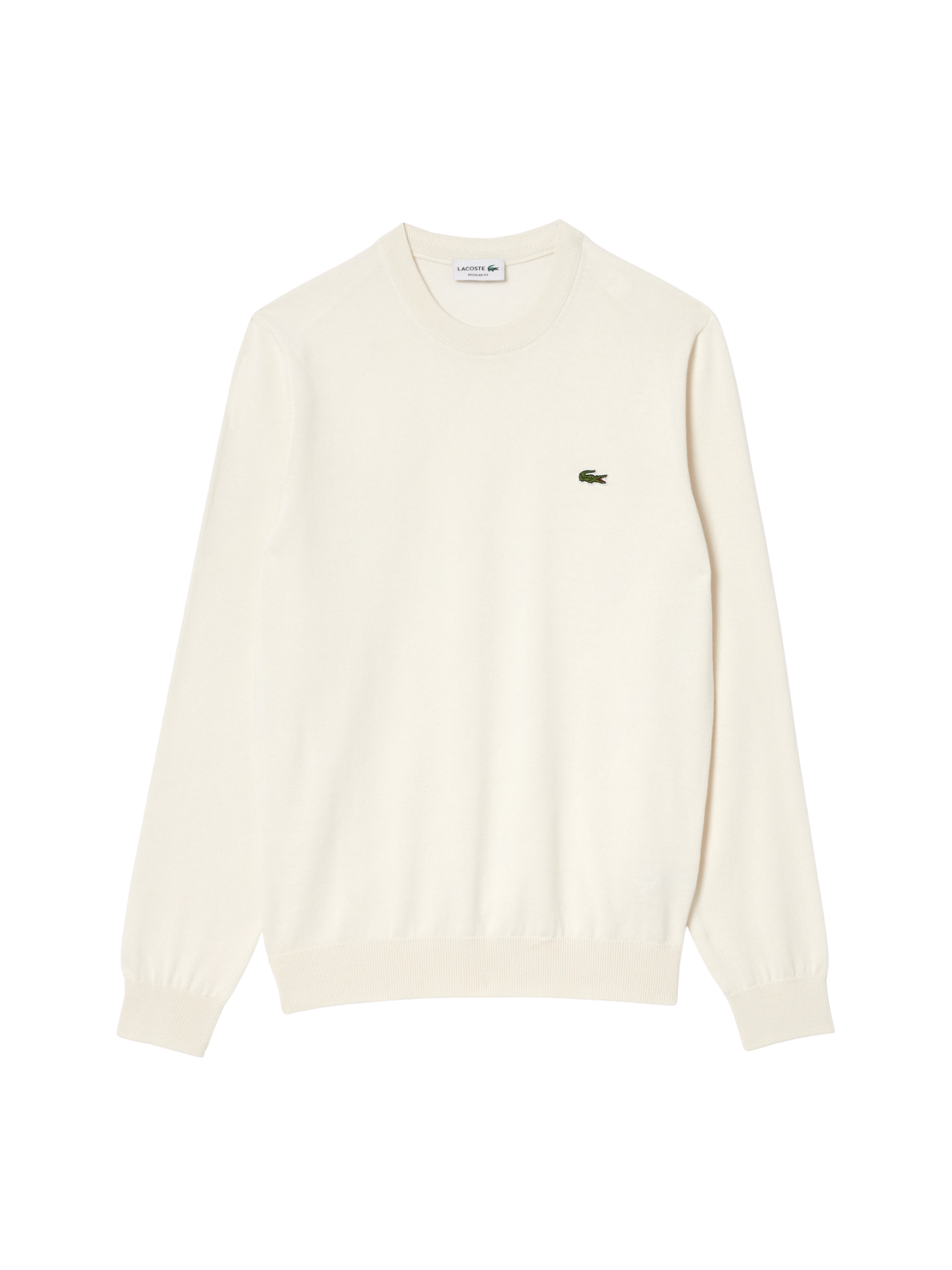 LACOSTE Monochrome Crew Neck Cotton Sweater White