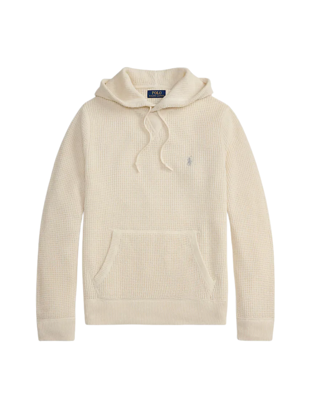 RALPH LAUREN Long-Sleeve Textured Hooded Pullover Sweater Andover Cream