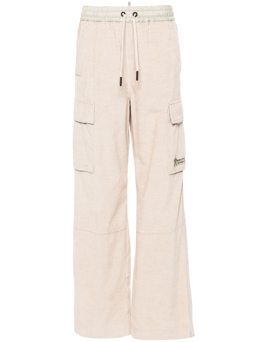 MONCLER GRENOBLE WOMEN Logo Patch Corduroy Trousers Pink