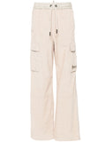 MONCLER GRENOBLE WOMEN Logo Patch Corduroy Trousers Pink