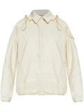 MONCLER WOMEN Logo Patch Hooded Shirt Jacket White