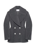 GIVENCHY WOMEN Double-breasted Wool Jacket Grey
