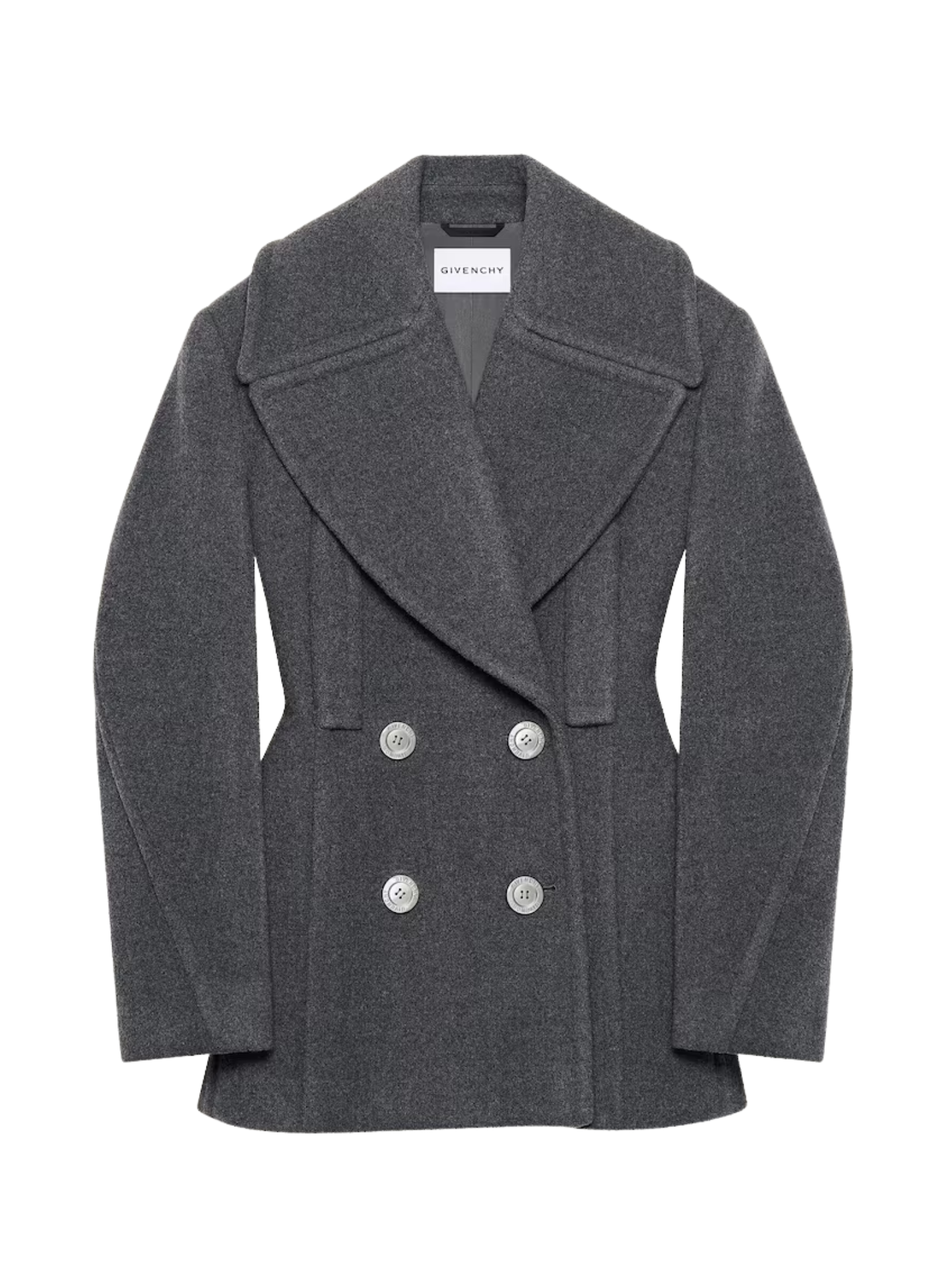 GIVENCHY WOMEN Double-breasted Wool Jacket Grey