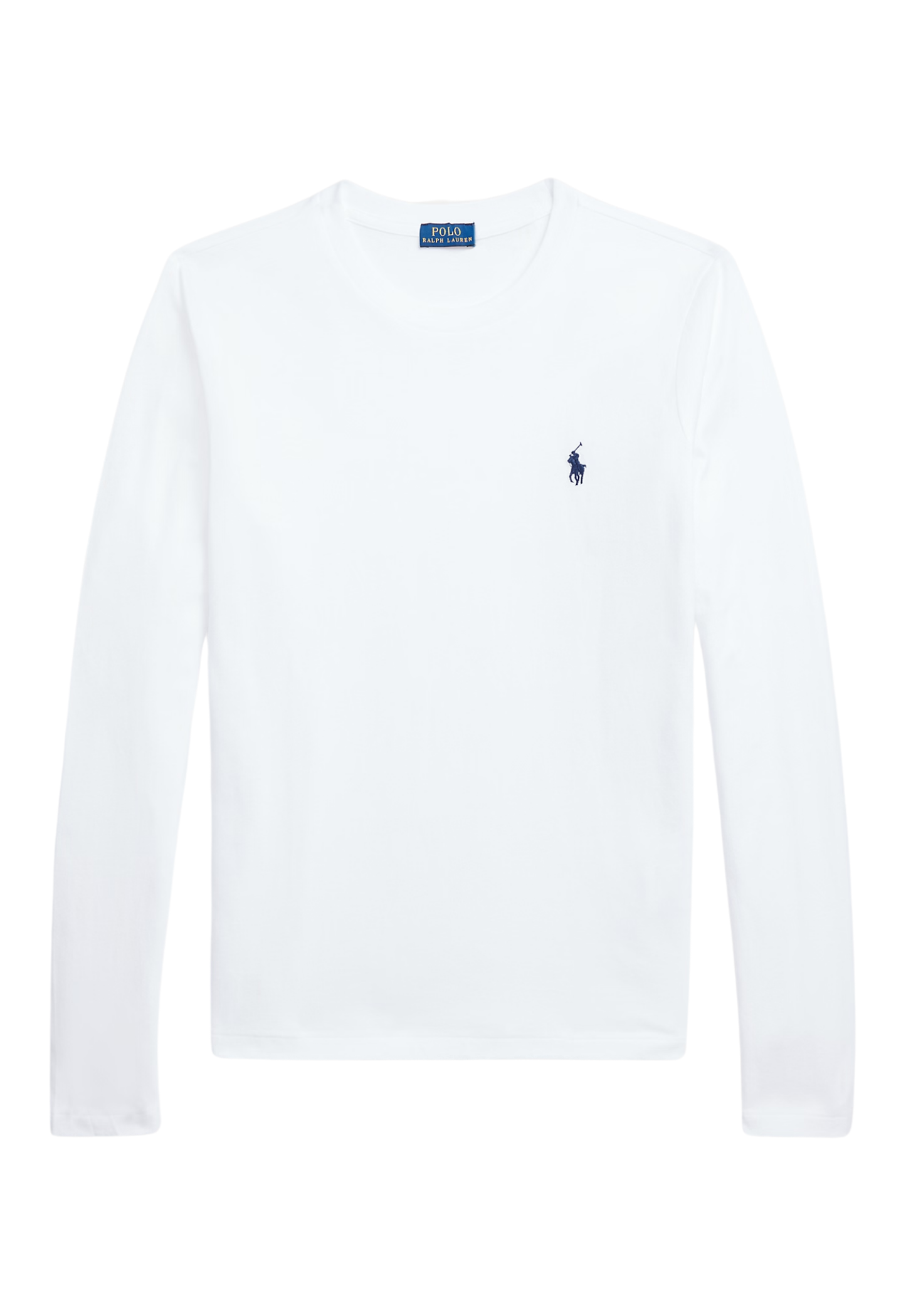 RALPH LAUREN WOMENS Classic Fit Jersey Long-Sleeve Tee White