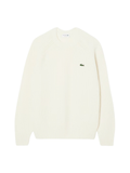 LACOSTE Thick Wool Crew Neck Sweater Ecru White
