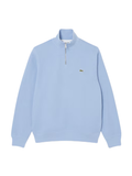 LACOSTE Zip-Up High Neck Interlock Sweatshirt Light Blue