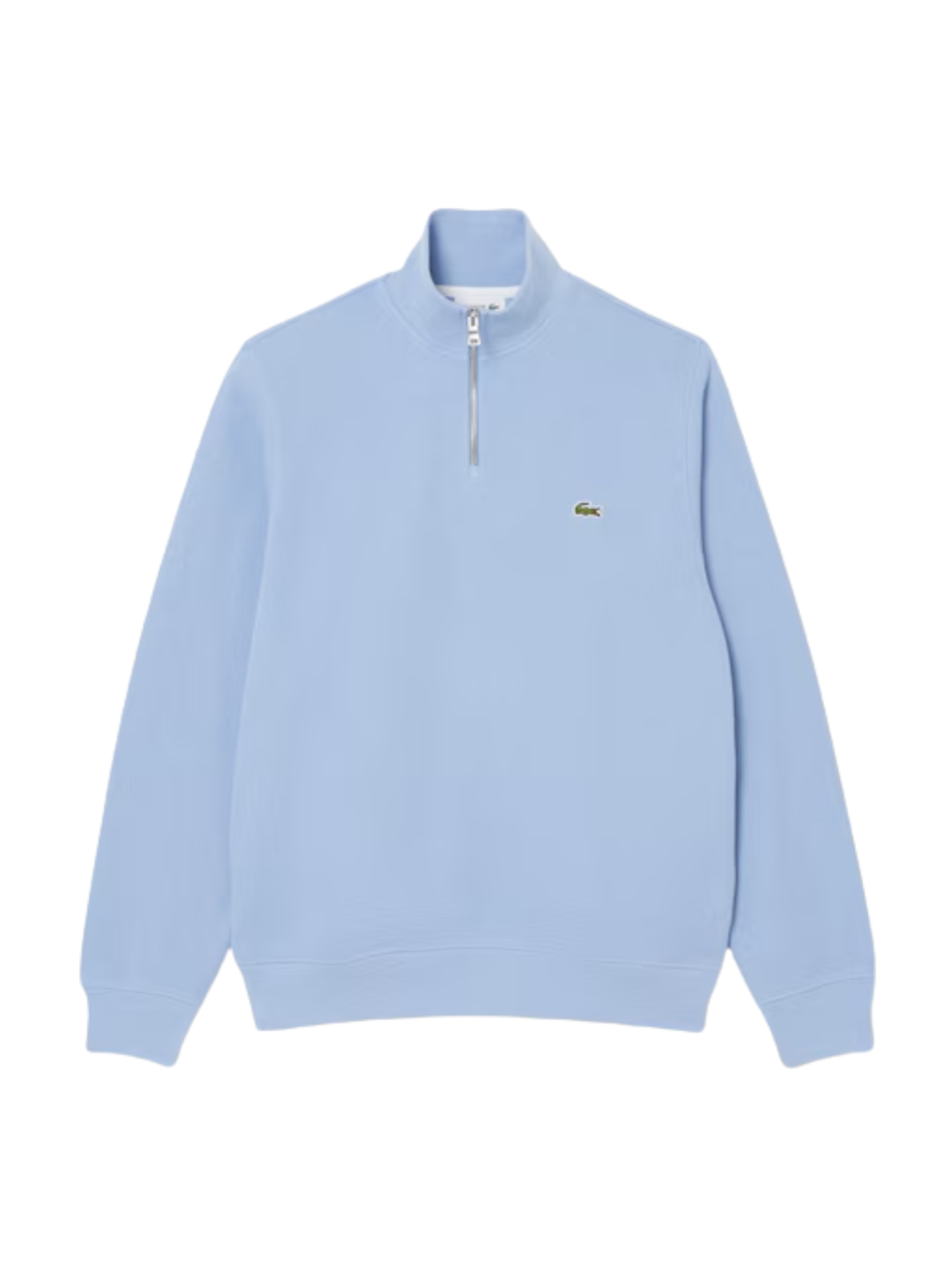 LACOSTE Zip-Up High Neck Interlock Sweatshirt Light Blue