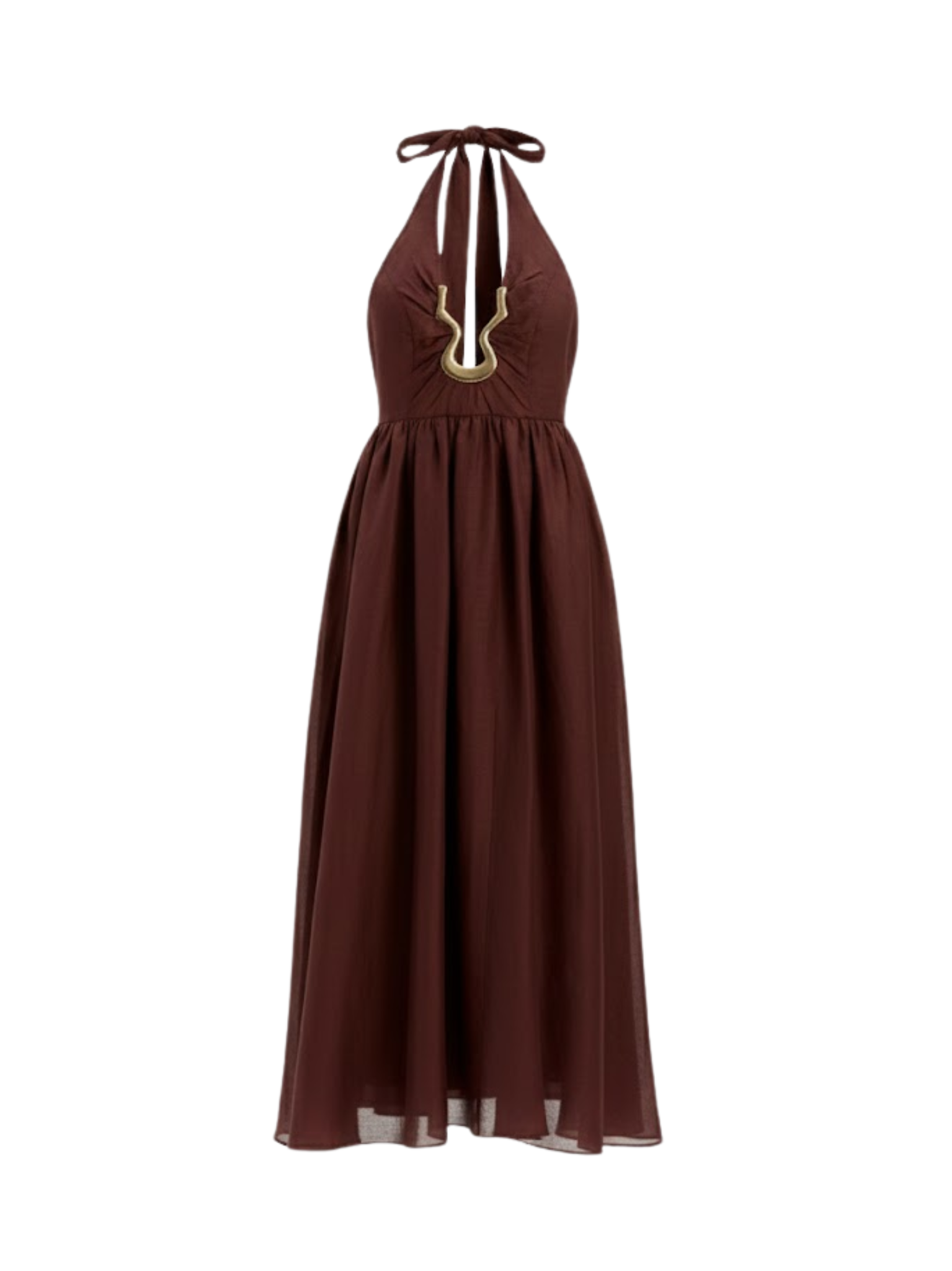 BARDOT WOMEN Cavarly Ramie Halter Dress Chocolate