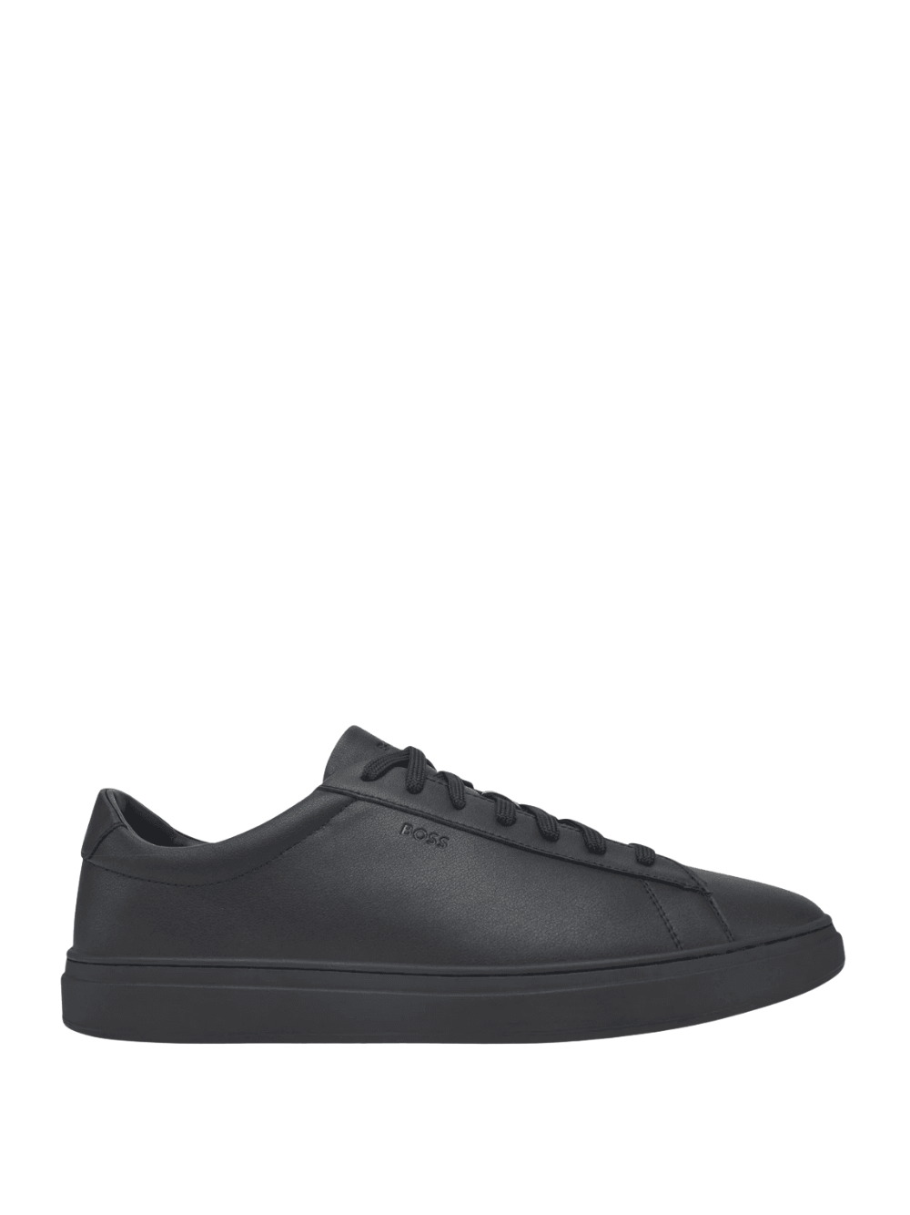 BOSS Leather Trainers With Rubber Sole Black