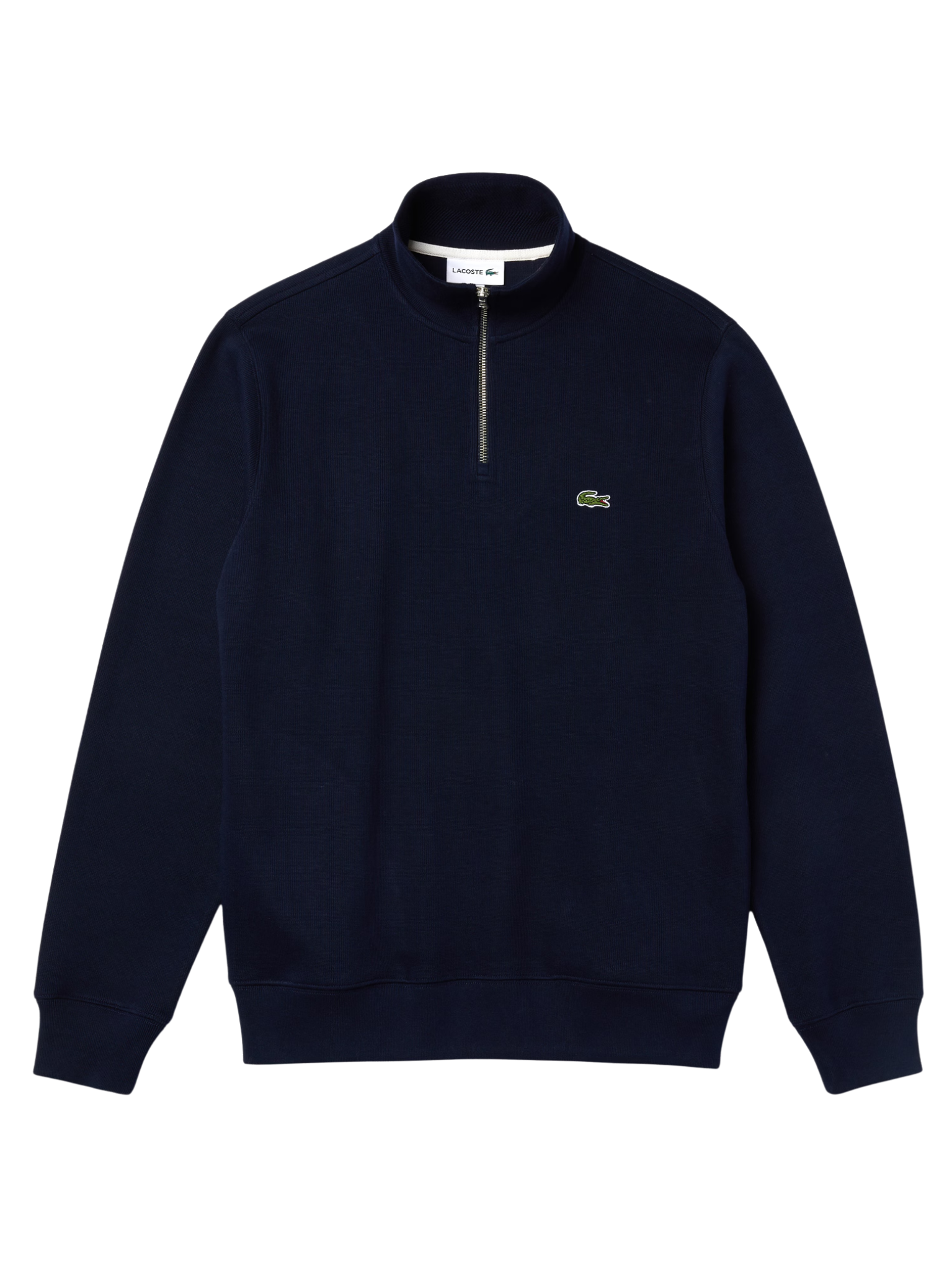 LACOSTE Zip-Up High Neck Interlock Sweatshirt Midnight Blue