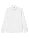 LACOSTE Regular Fit Linen Shirt White