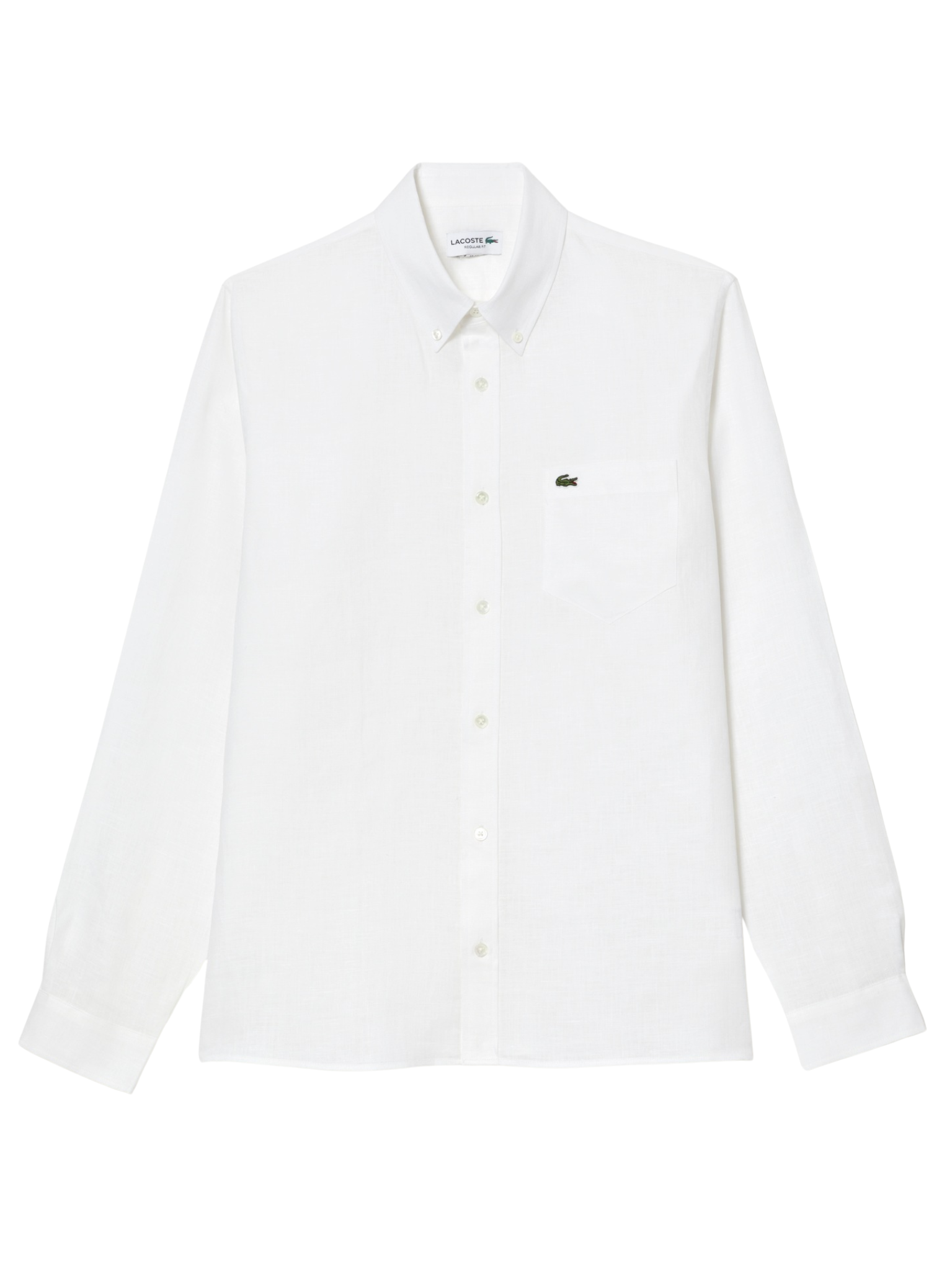 LACOSTE Regular Fit Linen Shirt White