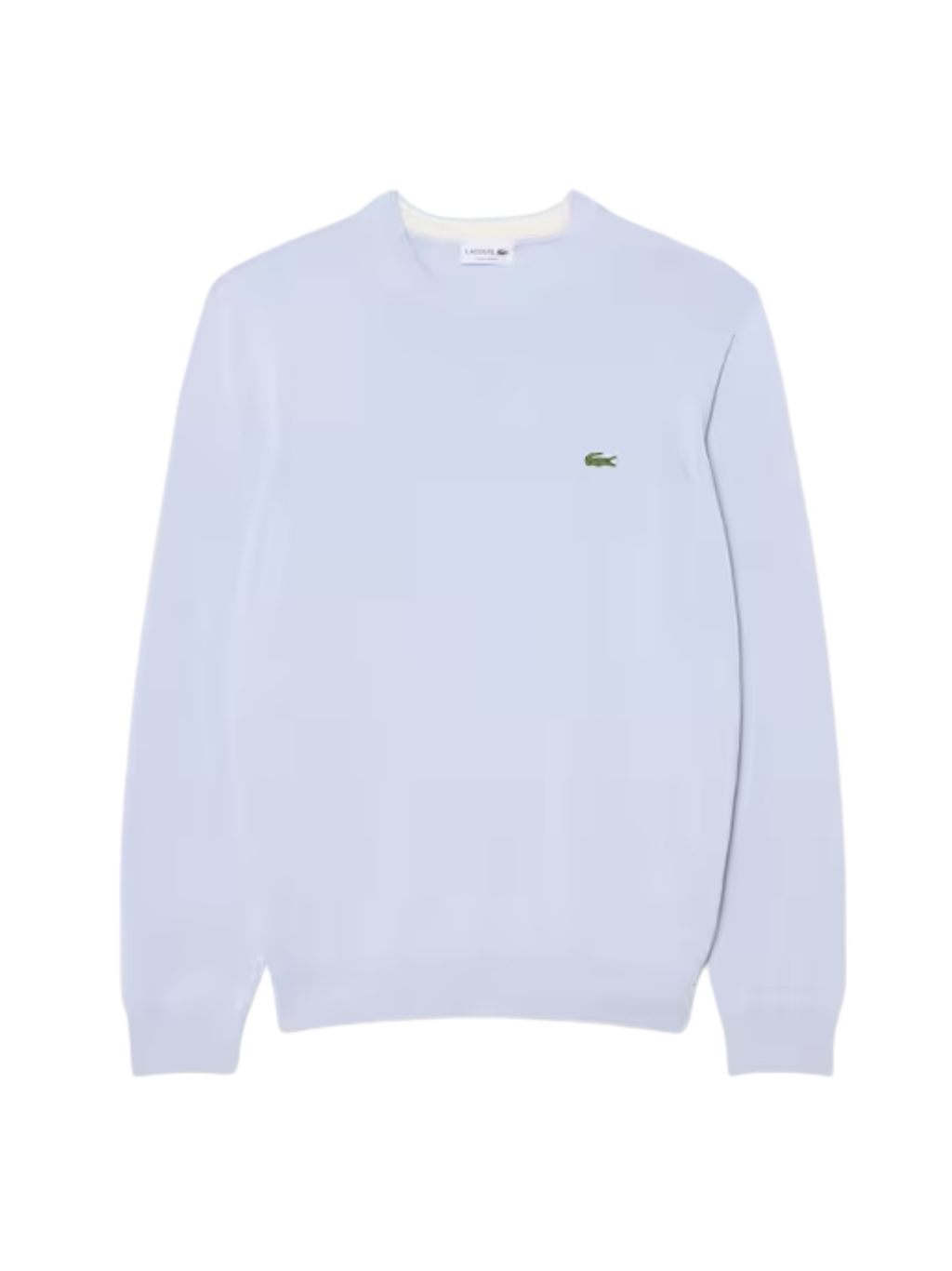 LACOSTE Monochrome Crew Neck Cotton Sweater Light Blue