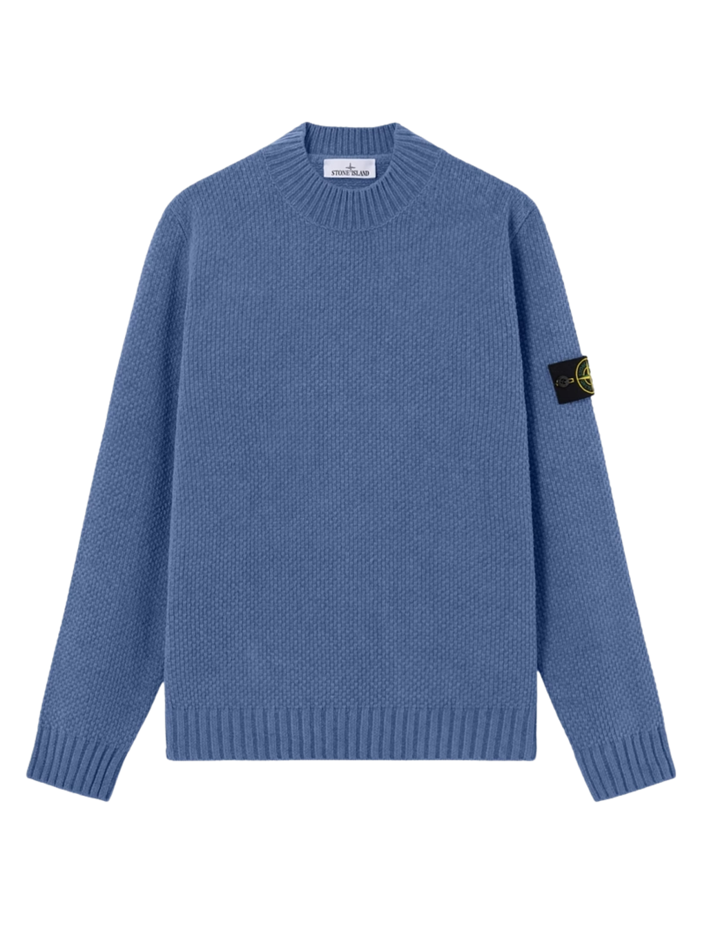 STONE ISLAND Knit Mock Neck Jumper Avio Blue