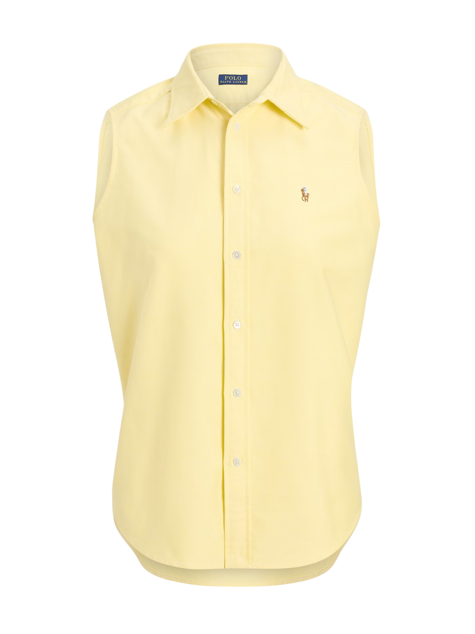 RALPH LAUREN WOMEN Cotton Oxford Sleeveless Shirt Yellow