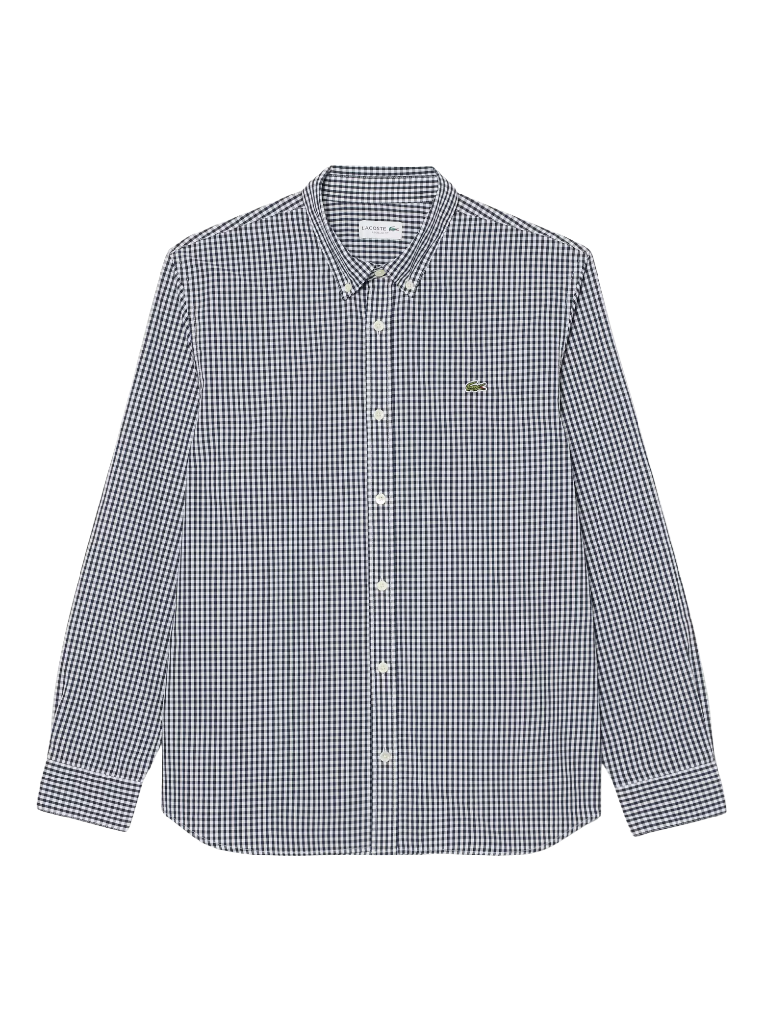 LACOSTE Regular Fit Lightweight Poplin Plaid Shirt White/Blue