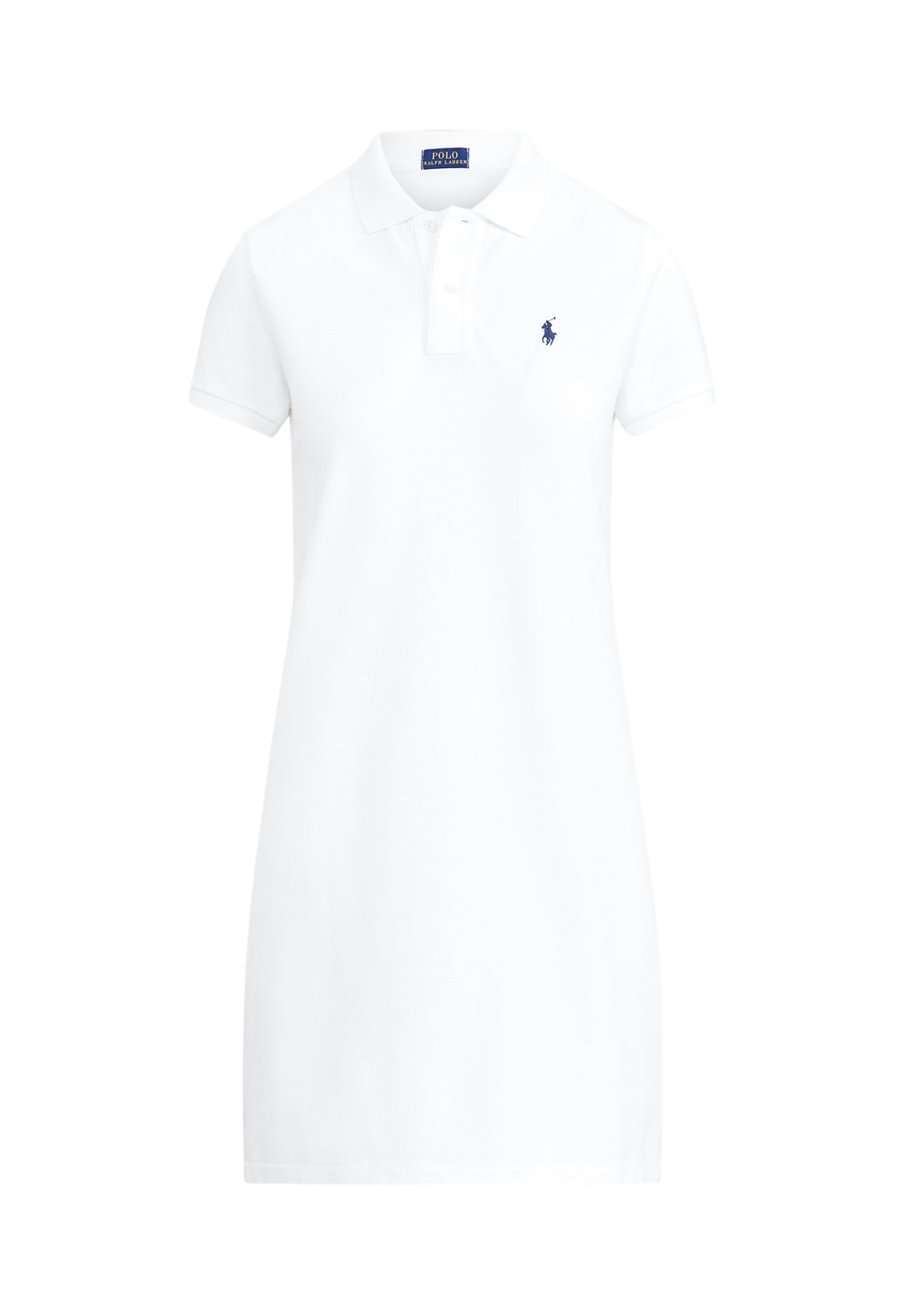 RALPH LAUREN WOMENS Cotton Mesh Polo Dress White