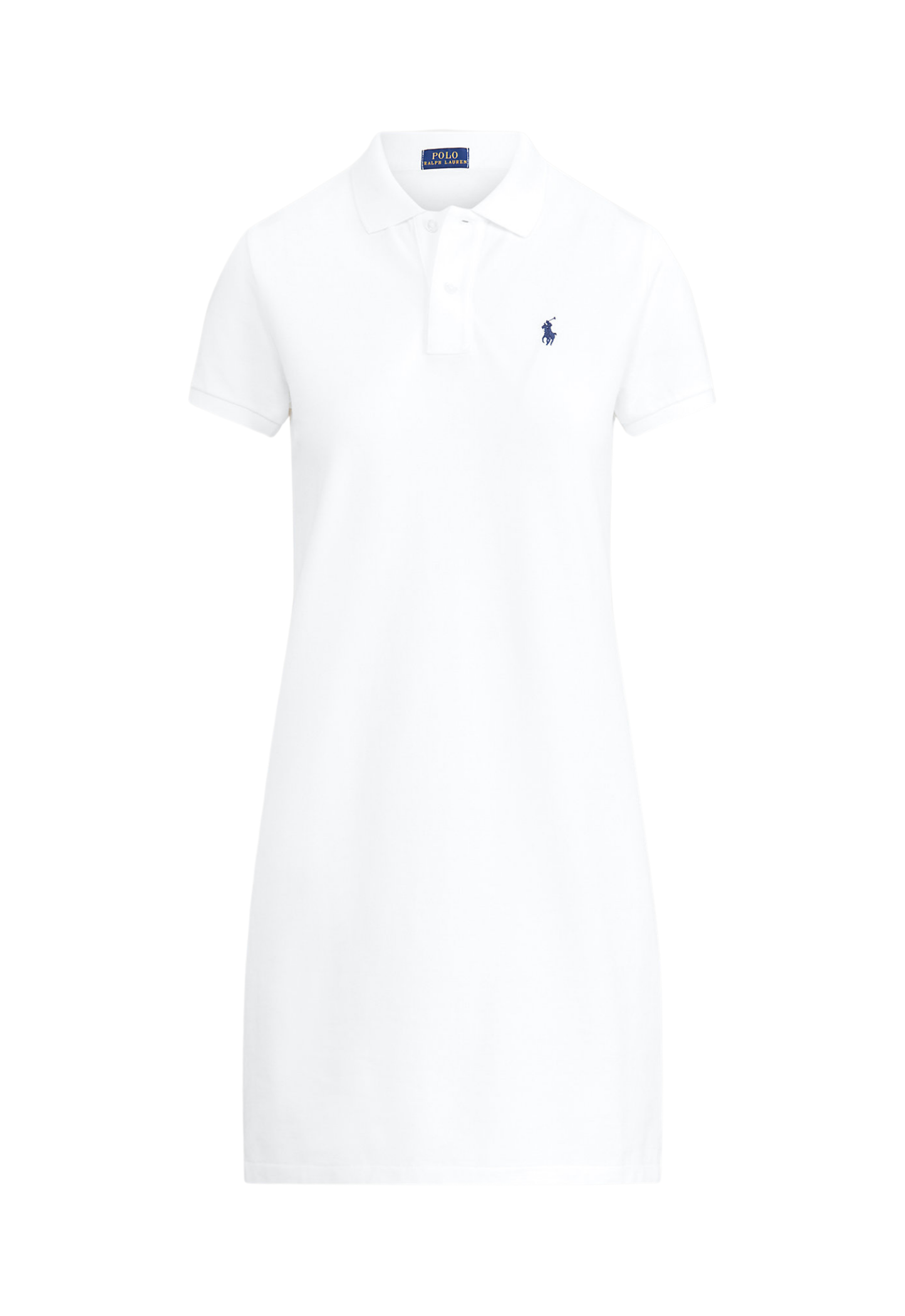 RALPH LAUREN WOMENS Cotton Mesh Polo Dress White