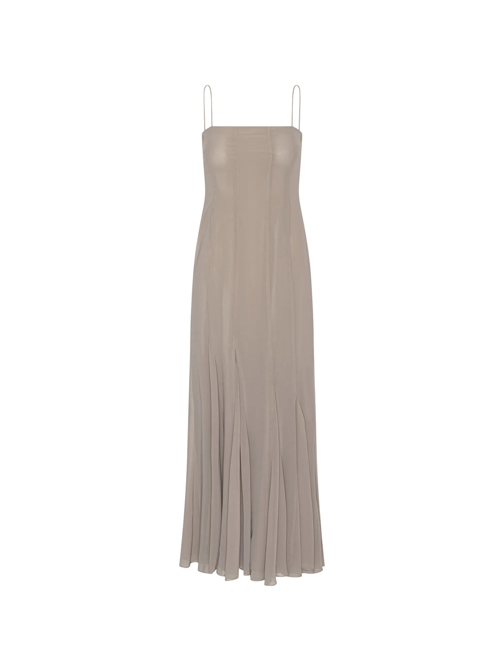 ROTATE BIRGER CHRISTENSEN WOMEN Chiffon Maxi Strap Dress Taupe